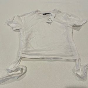 NWT Urban Outfitters Woman T-shirt with Adjustable Sides White XS-TP